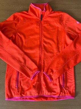 Helly Hansen Full Zip Bright Orange with Pink Trim Jacket - Size Medium